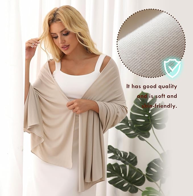 Tencel Shawl Wraps 70 x 35in Travel Essentials Lightweight Pashmina for Travel Blanket Scarf UPF 50+