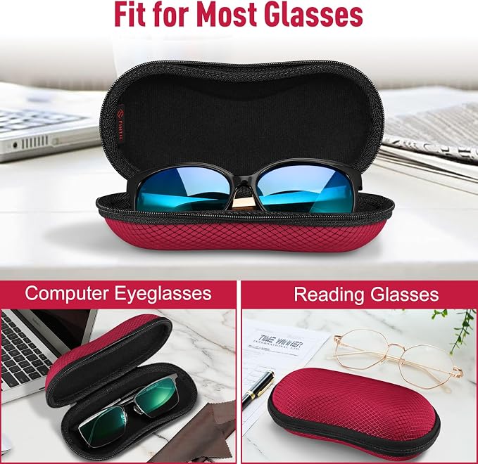 FINTIE Sunglasses Case, Hard EVA Shell Shockproof Sport Glasses Case with Metal Carabiner Travel Zipper Eyeglasses Holder