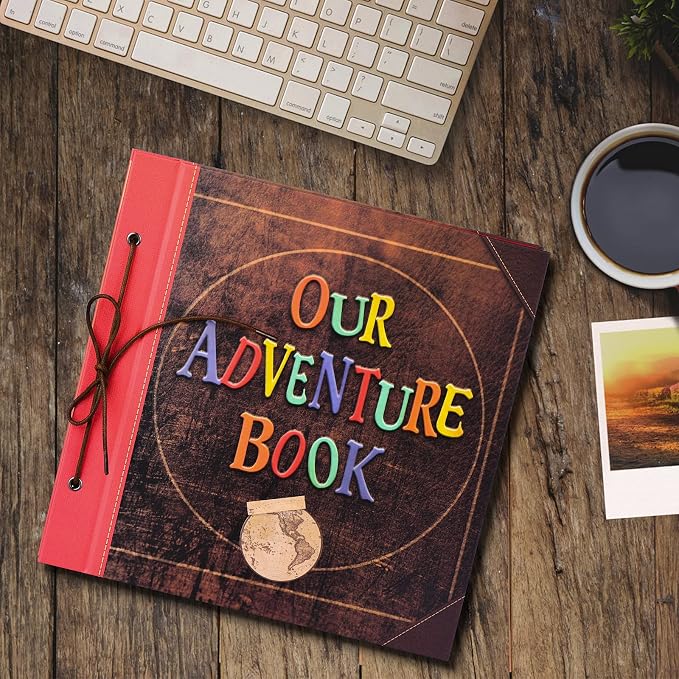 12 x 12 Inch Our Adventure Book, 60 Pages Handmade DIY Scrapbook Album, Travel Wedding Anniversary Photo Album, Gift for Family Couple Baby