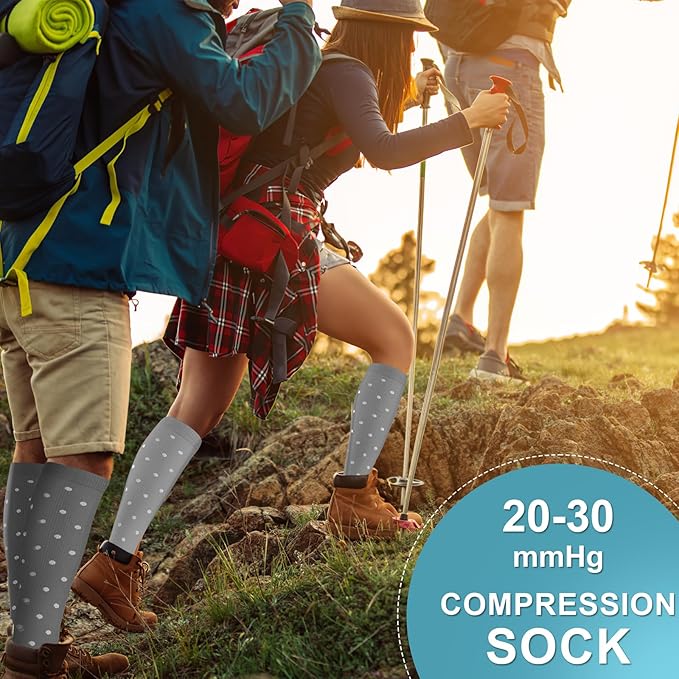 cerpite Compression Socks for Women & Men Circulation 8 Pairs Compression Socks 20-30 mmhg Best for Running,Nurse,Travel