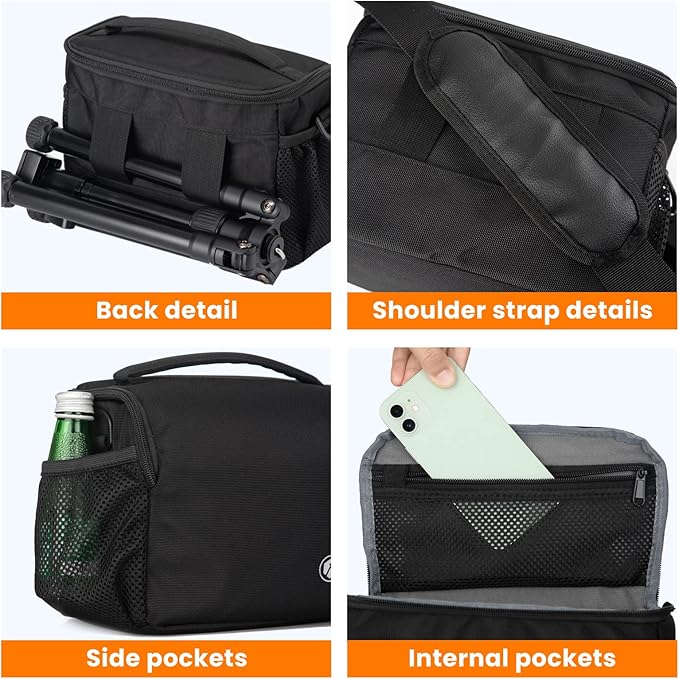 TARION Compact Camera Messenger Bag - 4L Small DSLR Crossbody Sling Case with Tripod Straps Waterproof Raincover for Street Photography - TSB-S