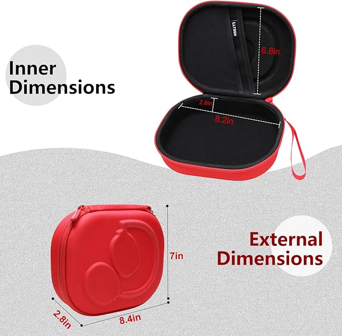 LTGEM Case Compatible with JBL Tune 770NC / 510BT / 720BT / 520BT / 520C / 670NC, for JBL Live 770NC / 670NC / 680NC / 780NC Headphones, Red+Black