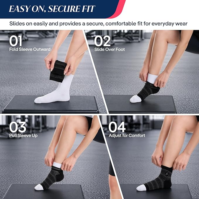 COOLMATE Ankle Support Light Compression Socks for Women and Men, Toeless Arch Support Sleeve for Running, Walking, Workout