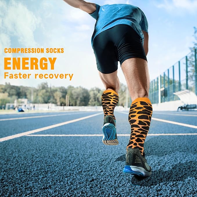 bropite Flora Compression Socks for Women & Men-Knee high 6 Pairs 20-30mmhg Support Running Nurse Travel