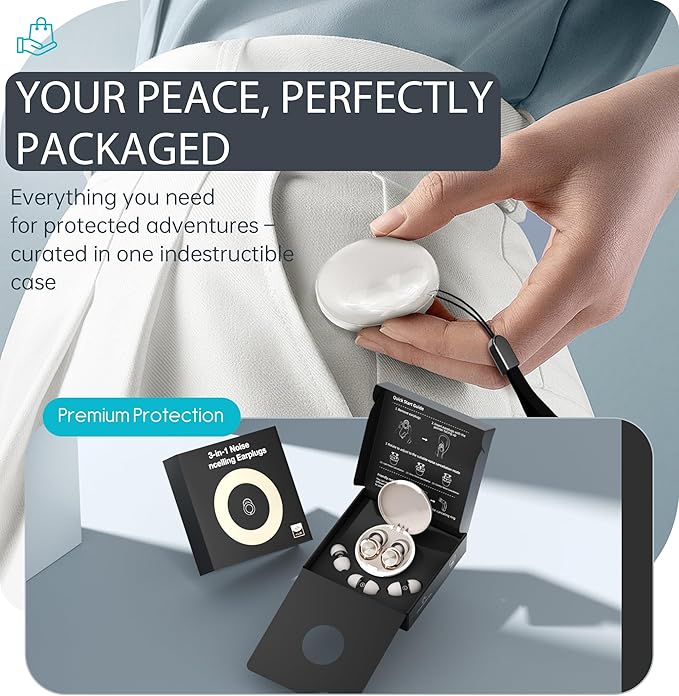 Adjustable Ear Plugs, 3-Mode Reusable Noise Canceling Earplugs with 14-35 dB SNR Reduction, Flexible Silicone for Ultimate Focus, Travel, Sleep, Concerts & Social Events(White)