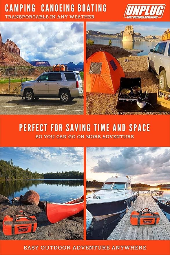 UNPLUG Ultimate Adventure | 1680D Heavy Duty Waterproof Bag | Large Travel Bag which can be Used for Camping, Motorcycling, Boating, or Hunting| 65L BLACKOPS