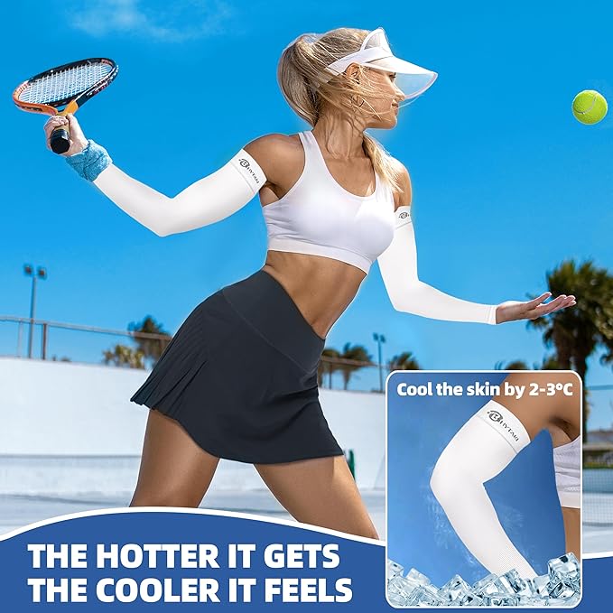 BHYTAKI Cooling Compression Arm Sleeves for Men Women,UPF50 UV Sun Protection Sleeves for Work Sport Tattoo Cover Up