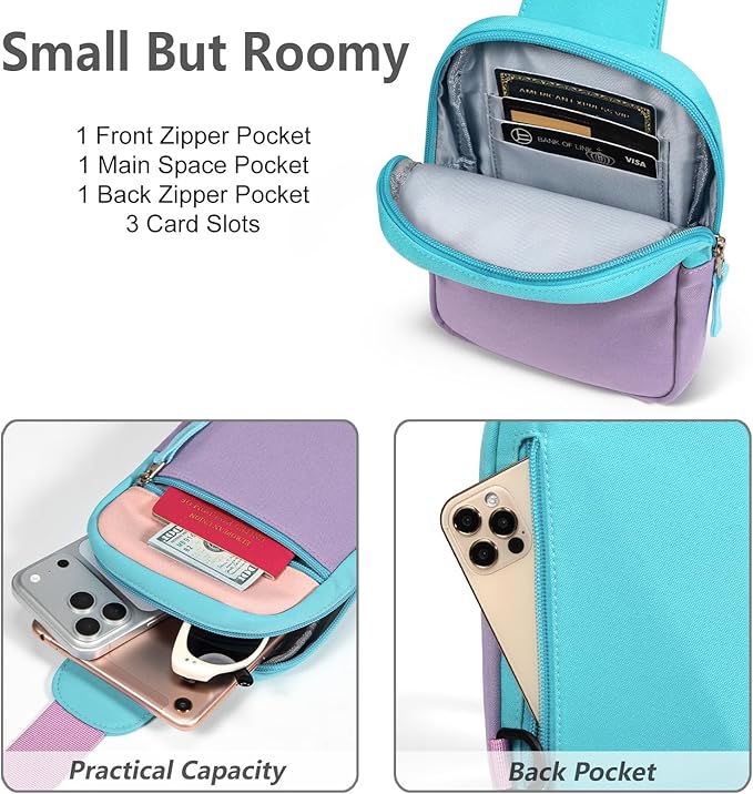 Birthday Gifts for 8 9 10 11 12 Year Old Teens Girls Kids, Fanny Pack Crossbody Bag Sling Belt Bags Purse, Dorm Travel Essentials for Girls Fashion, Preppy Tween Teen Girl Gift Trendy Stuff