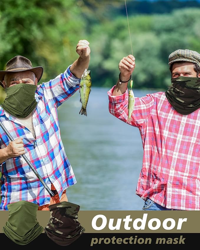 Cuffbow 12 Pack Neck Gaiters Face Mask Balaclava for Men Women Cooling Neck Gaiter Summer UV Protection Scarf