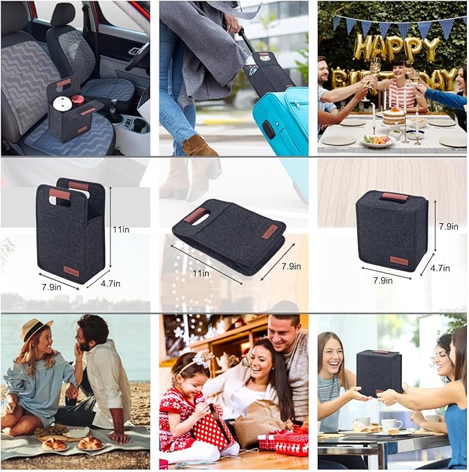 Foyego Portable Drink Holder - Foldable Travel Carrier with Reusable Insulated Coffee Cup, 2 Cup Holder, Free Your Hands