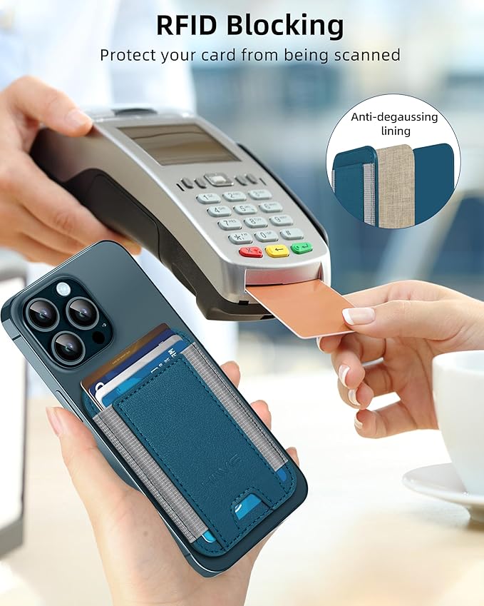 HiWe for MagSafe Wallet: 7-Card Holder, RFID Blocking, Strong Magnet for iPhone 12-17 Series, Slim, 1 Slot