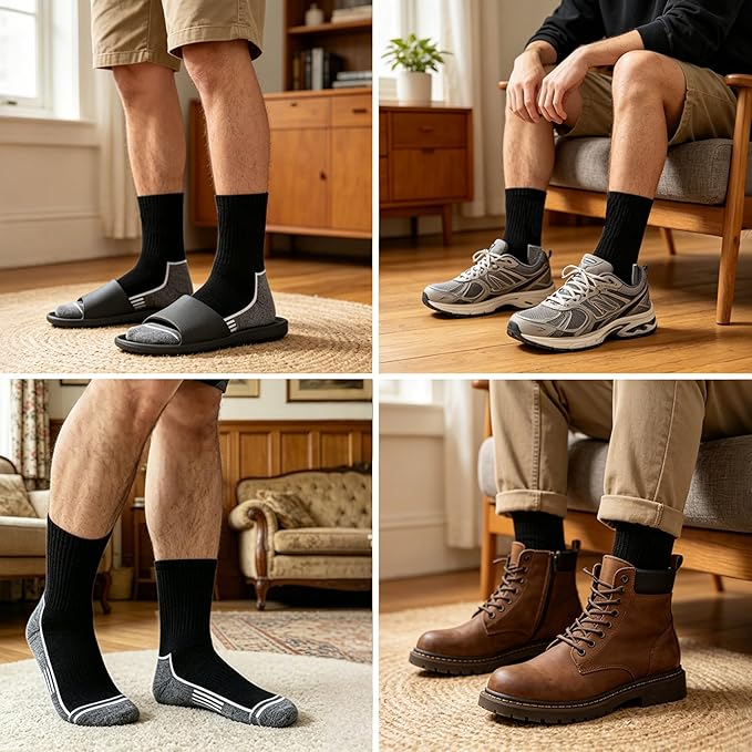 Urban Virgin Men Athletic Quarter Running Compression Socks Cotton Cushioned Athletic Ankle Moisture Wicking Socks Women