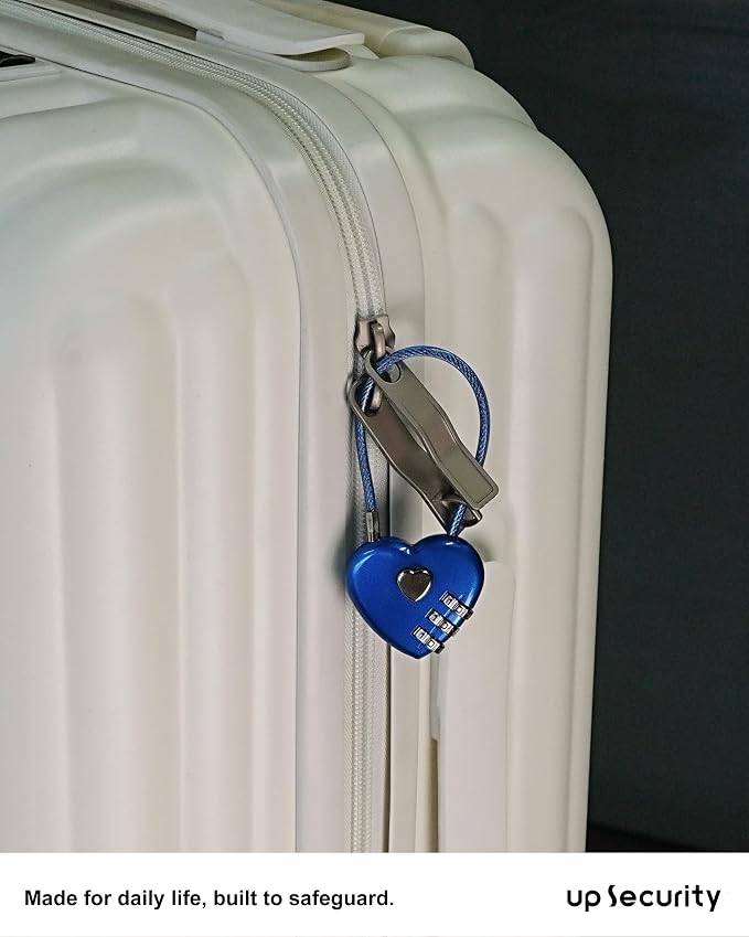 3 Digit Combination Lock, Combo Cable Lock with Code, Small Padlock Combination with Cable, for Luggage, Suitcase, Gym Locker, Backpack Bag Zipper, Cabinet, Mailbox, Outdoor Fence Gate