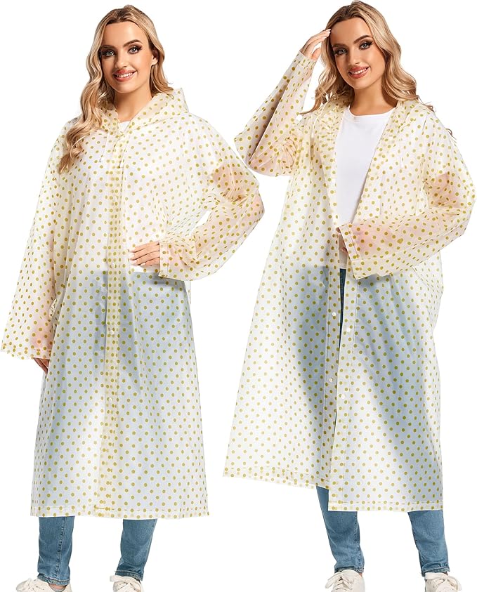 Rain Ponchos for Adults Reusable Raincoats Survival Heavy Duty Military Impermeable 2 Packs Rain Coat…