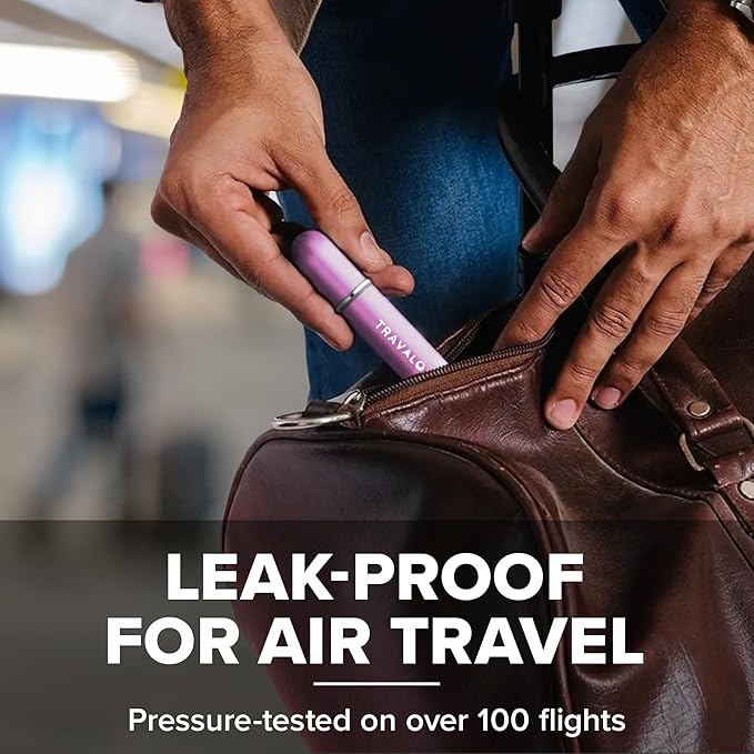 Travalo Classic HD Perfume Atomizer - Leak-Proof and TSA Approved for Air Travel - Reusable, Airtight, Easy-Fill Mini Pump Sprayer - Lightweight, Elegant Design w/Volume Window - Perfect Pink 0.17oz