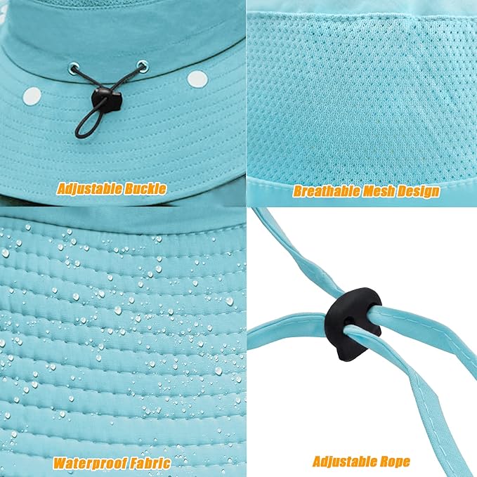 Fishing Hat for Men & Women, Outdoor UV Sun Protection Wide Brim Hat with Face Cover & Neck Flap