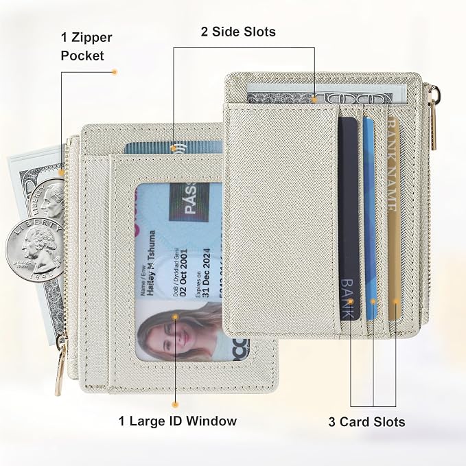 Sodsay Card Case Slim Front Pocket Wallet for Women Credit Card Holder with Keychain | Slim, Credit Card Holder, Front Pocket, with Keychain | Slim