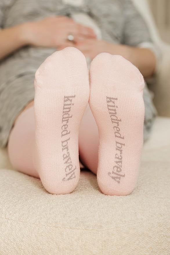 Premium Maternity Compression Socks (4-Pack) | Soft Pink & Grey Heather