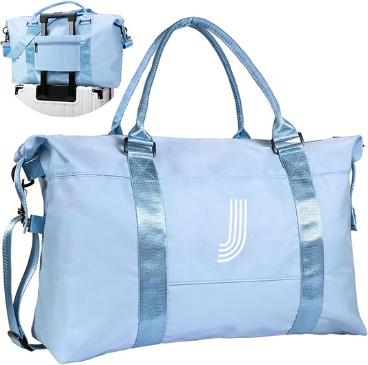 Trending Gifts For Teenage Girl, 7 8 9 10 11 12 13 14 15 16 Year Old Girl Birthday Gifts, Travel Duffel Bag, Gifts For Girls 12-14 Weekender Bag, Overnight Bag Gift Sister Gift (Letter J)