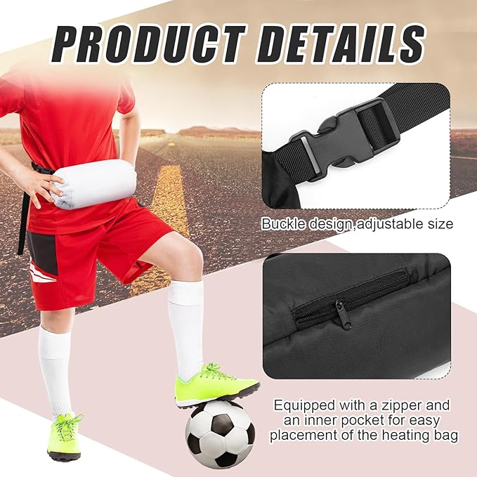 Cozypower 2 Pcs Football Hand Warmers Pouch Hand Muff Sports Pouch with Zipped Pocket and Adjustable Waist Strap Youth Kids Size Sports Warmer for Football, Baseball