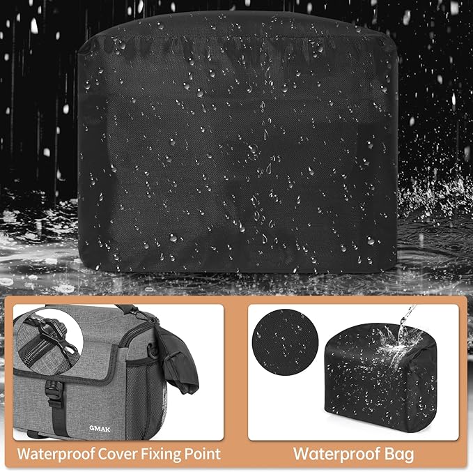 GMAK Camera Bag for Photographers, Anti-shock Camera Shoulder Bags with Water-resistant Rain Cover, Camera Case Compatible for DSLR/SLR/Mirrorless Cameras, 9'' × 4.7'' × 7.5'', Grey