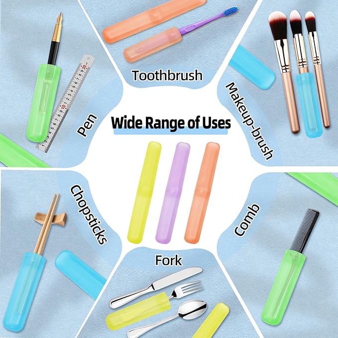 21 Pcs Travel Toothbrush Holder Plastic Toothbrush Case Breathable Portable Toothbrush Container Storage Dust-Proof Toothbrush Holders for Travel Home Camping School Business (7 Colors)