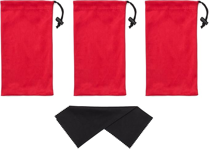 Mamlyn Premium Quality Microfiber Sunglasses Pouch With Spring Fastener