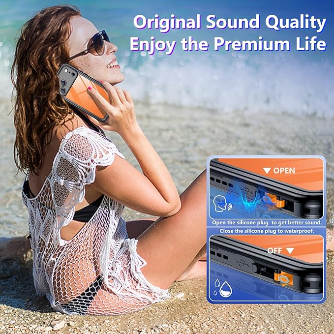 Compatible with iPhone 17 Pro Max Case,Waterproof Built-in Screen & Camera Protector IP68 Underwater Full Body 17FT Military Dropproof Shockproof Phone Case 6.9"-Black/Clear