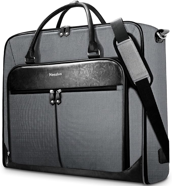 Noozion Garment Bag for Travel, Large Carry On Suit Bag for Business Up to 4 Suits, Wrinkle Free Garment Bag for Hanging Clothes with Shoulder Strap, Laptop Compartment, and Wet-Dry Pocket