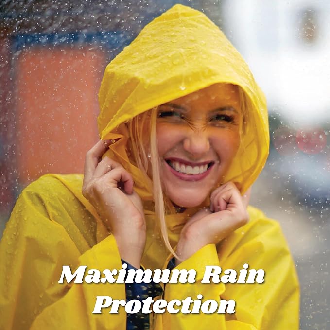 totes Adult Packable Lightweight Adjustable Rain Poncho