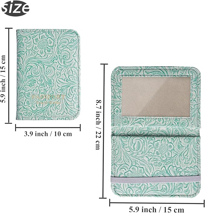 lizimandu Passport Holder with Airtag Slot, Airtag Passport Wallet for Men Women, Slim Leather Passport Holder Case Family for Travel Anti-Lost(1-Carved Green3)
