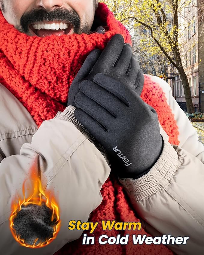 FEWTUR Winter Waterproof Gloves for Women and Men - Thermal Gloves with Touchscreen Fingers, Warm Gloves for Running, Bike and Hiking Cold Weather