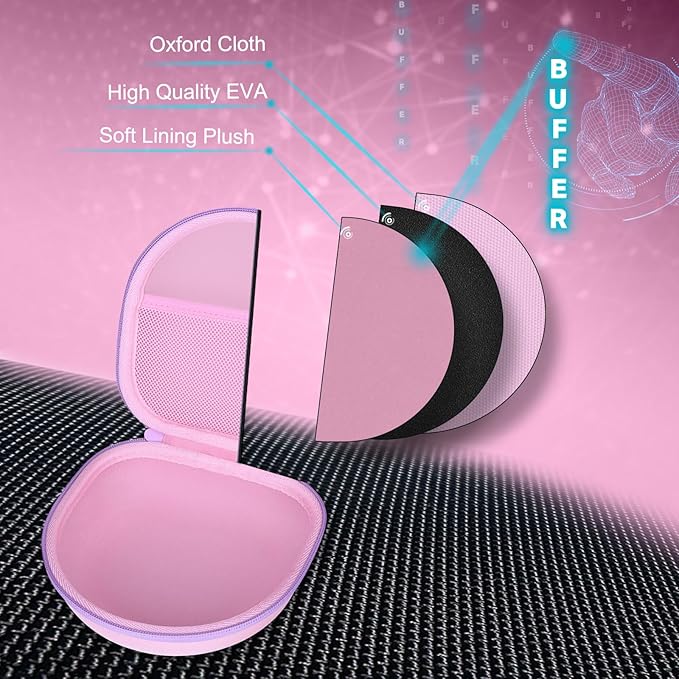 Headphone Headset Case for JLab JBuds Lux ANC/Beats/JBL/TOZO/BERIBES/Picun/KVIDIO Noise Cancelling Over-Ear Foldable Headphone, Pink+Green Edge