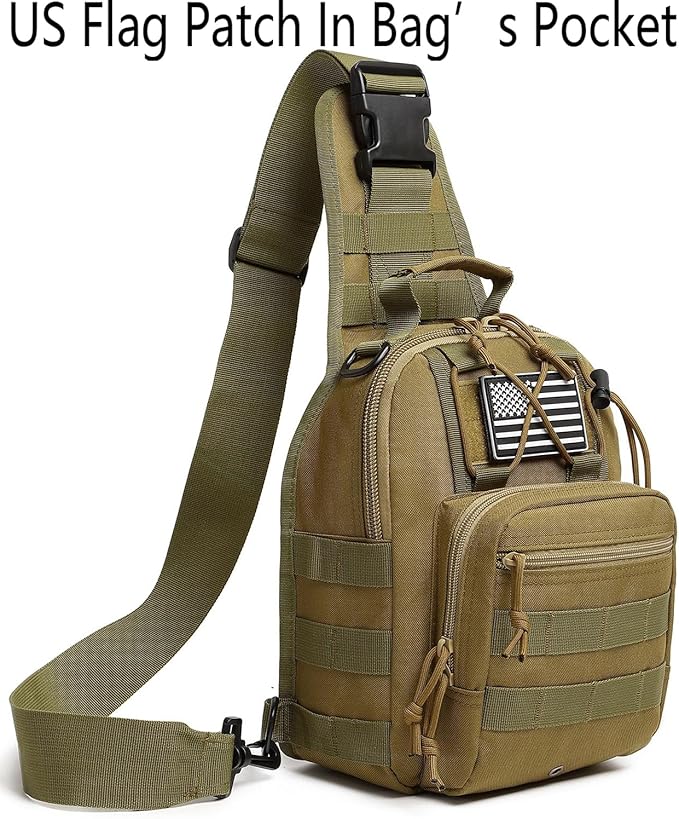 Small Tactical Sling Bag for Men with Holster Military EDC Shoulder Bag CCW Crossbody Bag 7 Liters