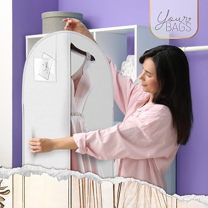 White Suit, Dress and Gown Garment Travel Bags - 54" x 24" - With Large Window
