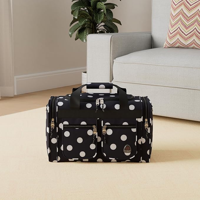 Rockland 19" Polyester Duffel Bag, Black Dot