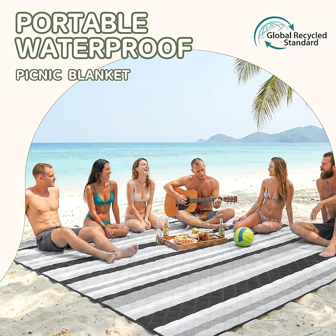 Genovega Waterproof Beach Blanket Picnic Outdoor Mat Rug Parents Papa Stepdad Pappy Poppy Pawpaw Grandpa Who Want Nothing Everything in Law Daughter Son Dad Happy Birthday Ideal