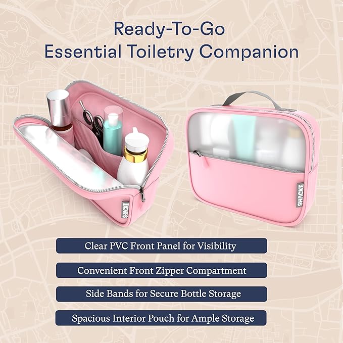 Shacke 8 Set Packing Cubes for Travel – Complete Luggage Organizer Set with Laundry, Shoe, Toiletry & Accessories Bag, Suitcase Travel Organizer (Summer Pink)
