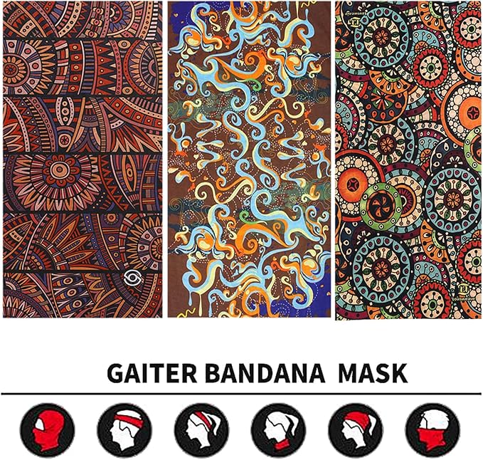 Neck Gaiter Face Cover Bandana Mask Scarf, Breathable Sun& Dust-proof for Cycling Running Fishing Hiking