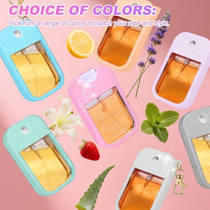 AIERSA 2Pcs Hand Sanitizer Spray Case Compatible with Touchland,Rabbit Ears Design Silicone Hand Sanitizer Case Holder with Keychain for Touch Land Mist Case 1FL. OZ（White+Blush Beige