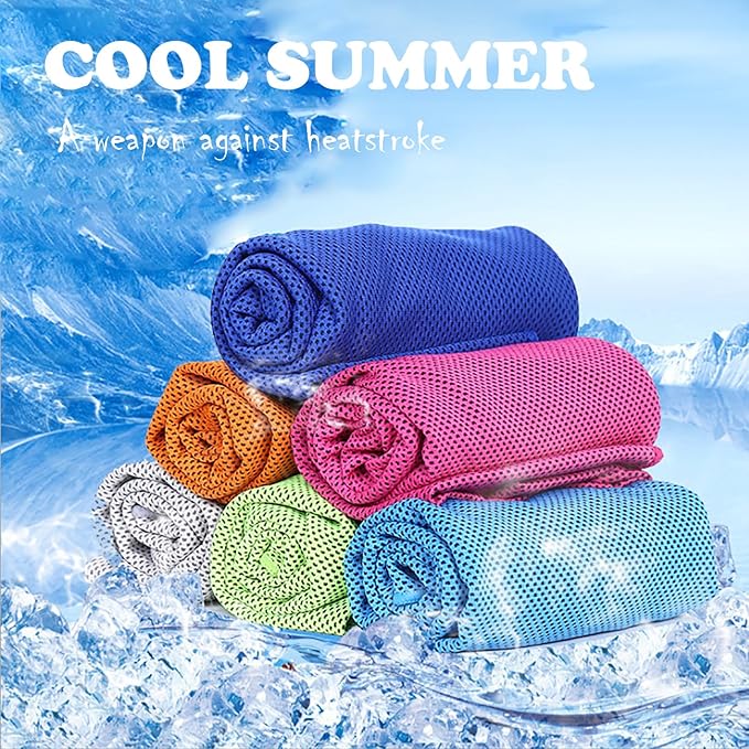 Peicees 20 Pack Microfiber Neck Cooling Towels Sports Sweat Towels Sweat Headband for Travel Beach Swimming Camping Climbing Gym Yoga Workout Backpacking