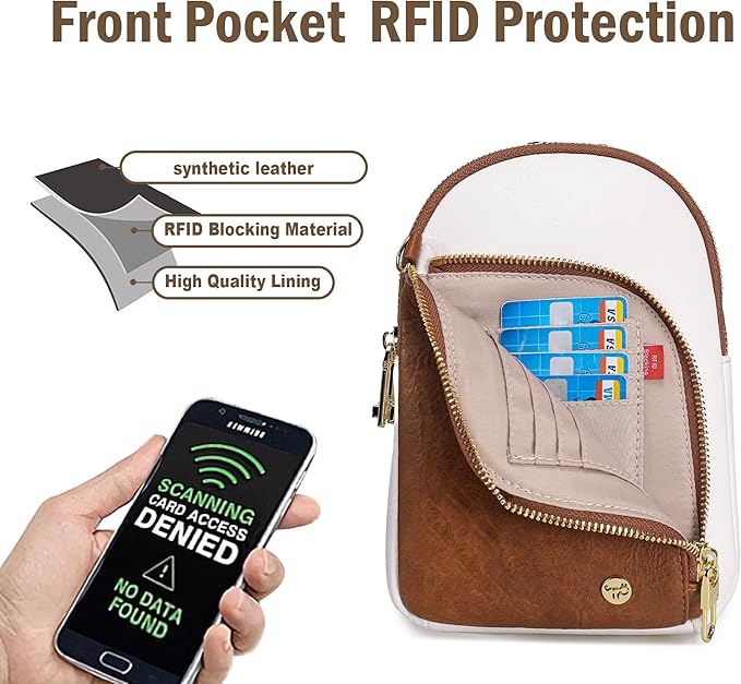 INICAT RFID Blocking Sling Bag, Anti Theft Crossbody Bag for Women Compact Travel Purses Leather