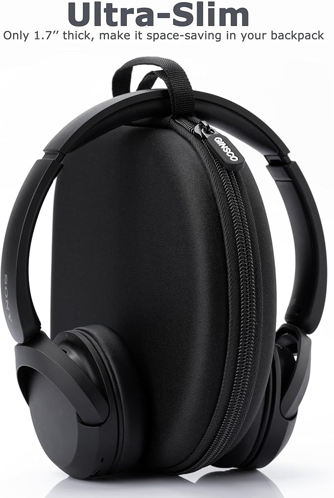 Ginsco Case Compatible with JBL Tune 510BT/520BT/500BT with Sony WH-CH520/510, Ultra-Slim Hard Shell Headphone Case for On Ear Headphones (Satin Black)