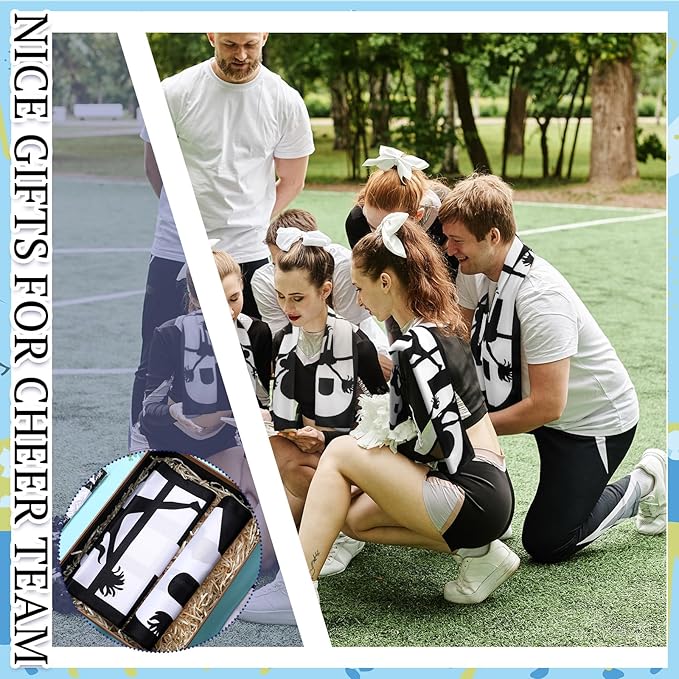 24 Pcs Cheerleader Cooling Towel Cheer Gifts Bulk for Team Cheer Sports Gifts with Bags 40" x 12" Breathable Chilly Microfiber Cooling Towel for Yoga Sport Gym Party Favor (Black)