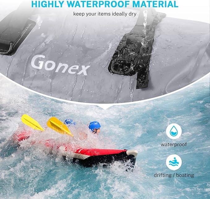 Gonex Extra Large Waterproof Duffle Travel Dry Duffel Bag Heavy Duty Bag with Durable Straps & Handles for Kayaking Paddleboarding Boating Rafting Fishing