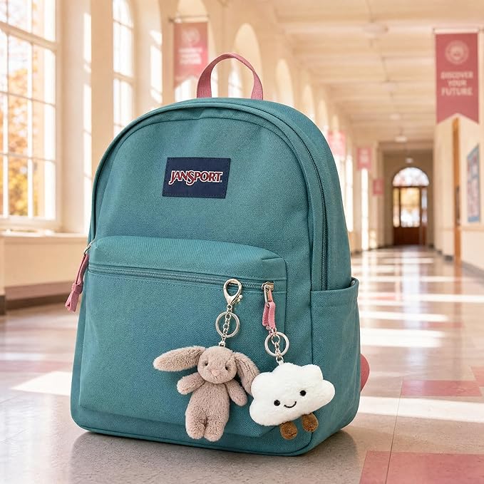 Miokkley Cute Bunny Plush Keychain for Backpack, 3.5" Inch Mini Rabbit Keychain Purse Charm Pendant Gift for Women