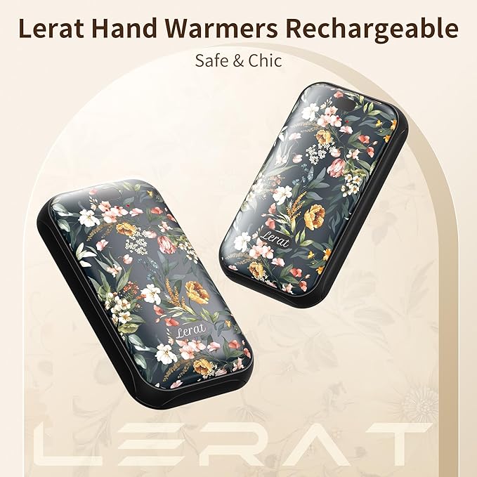 LERAT Hand Warmers Rechargeable,2 Pack Electric Hand Warmers,3-Second Fast Heating,3 Heat Settings,Portable & Lightweight Gifts for Women Men,Outdoor,Camping,Hiking,Skiing,Hunting,Travel