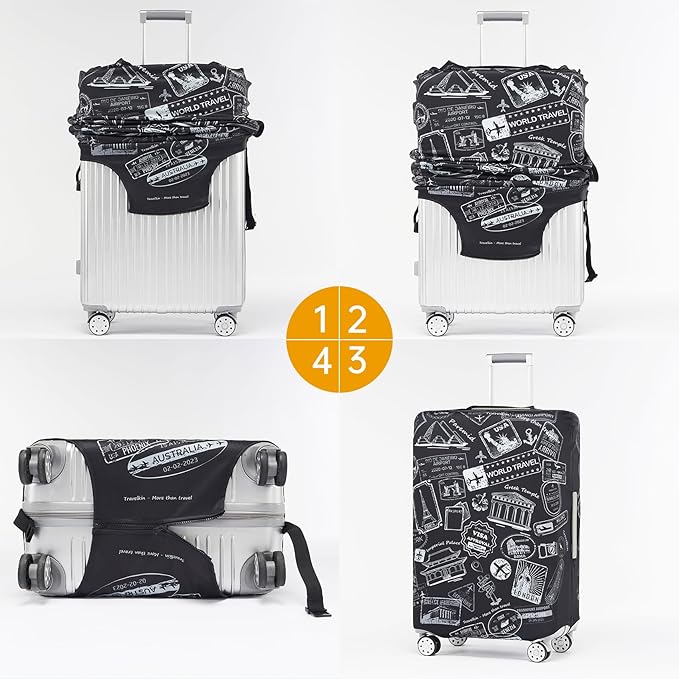 Travelkin Luggage Covers For Suitcase Tsa Approved,Suitcase Cover Protector Fit 26-28 Inch Luggage