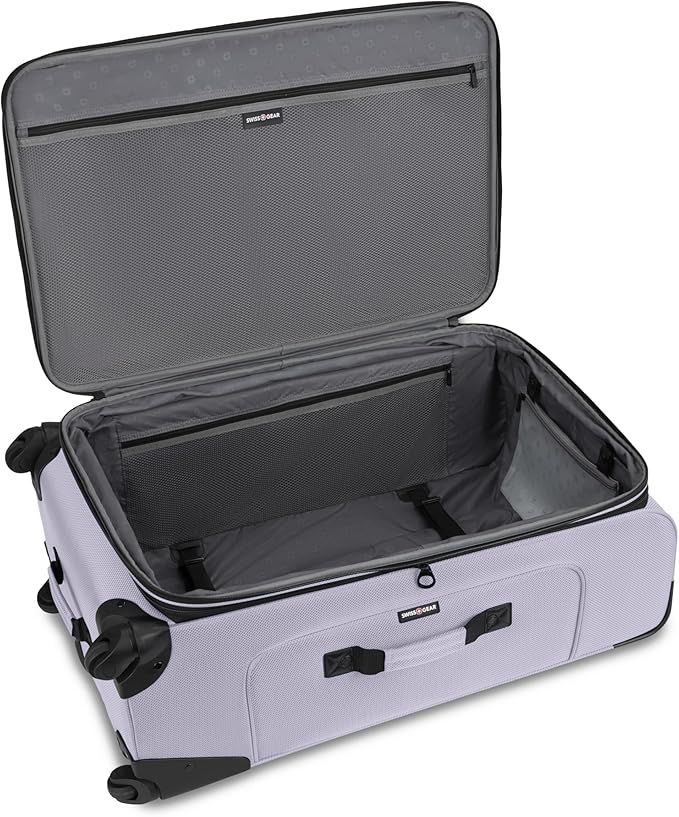 SWISSGEAR Sion Softside Expandable Spinner Luggage Durable Lightweight Travel Suitcase, Evening Haze, Checked-Large