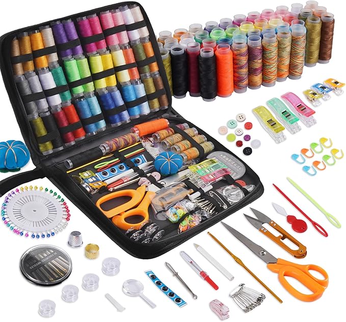 StiVerse 189 Pcs Sewing Kit for Adults, Beginners, 43 Color Needle and Thread kit, Mom Grandma Women Professional Sewing, Supplies Accessories for Travel Worker, Emergency, DIY and Home